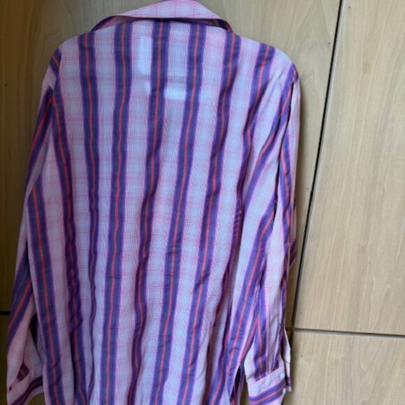 Pre-Loved Smythe Pink, Purple & Grey Striped Tunic Shirt - Size Large - Picture 8 of 8